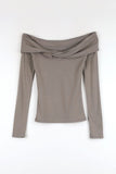 Leaf Twist Off-Shoulder Tee