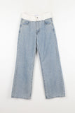 Double white layered denim