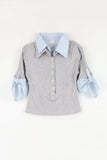 Marine Roll Up Collar T-Shirt