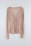 Shiny see-through frill cardigan