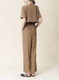 [Premium] Button Linen Jacket & Slacks Set