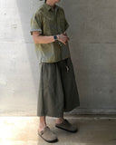 Garments Washed Cut Bermuda Pants