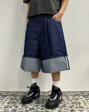 Non-Fade Maxi Roll-Up Bermuda Denim