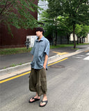 Button Cargo Pocket Bermuda Pants