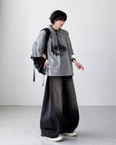 Iron Pintuck Balloon Denim