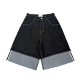 Non-Fade Roll-Up Bermuda Denim