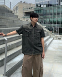 Flick Dart Denim Short Sleeve Shirt