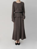 [Premium] Whole Garment Suare Knit Set-up Top
