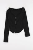 Plum Collar Off Unbalanced Tee