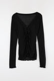 Shiny see-through frill cardigan
