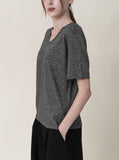 Linen Blend Short Sleeve T-Shirt