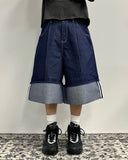 Non-Fade Maxi Roll-Up Bermuda Denim