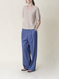 [Premium] Whole Garment Modern V-neck Short Sleeve Knit