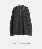 Pigment Stripe Collar Long Sleeve