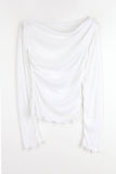 See-through rough drape tee