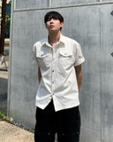 Stripe denim roll-up shirt jacket