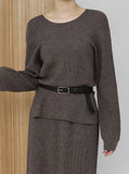 [Premium] Whole Garment Suare Knit Set-up Top