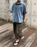 Button Cargo Pocket Bermuda Pants