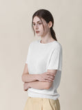 [Premium] Whole Garment Linne Round Short Sleeve Knit
