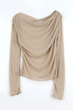 See-through rough drape tee