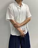 Cooling See-Through Stripe Short Sleeve Shirt