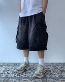 Sand Washed Bermuda Cargo Denim