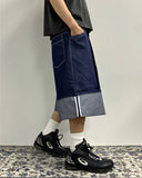 Non-Fade Maxi Roll-Up Bermuda Denim
