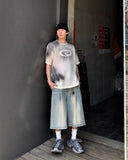Teen Washed Deep Tuck Bermuda Denim