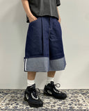 Non-Fade Maxi Roll-Up Bermuda Denim