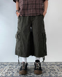 Strap Cargo Maxi Bermuda Pants