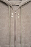 Tan Velvet Zip Hoodie