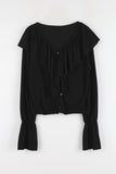 Pinup Ruffle Button Cardigan Top