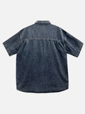 Loose Patch Washed Half Shirt