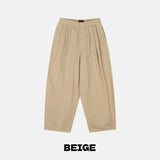Berry Three Tuck Balloon Cotton Pants