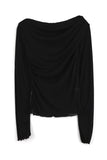 See-through rough drape tee