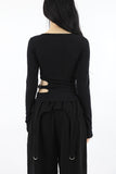 Side belt slim tee