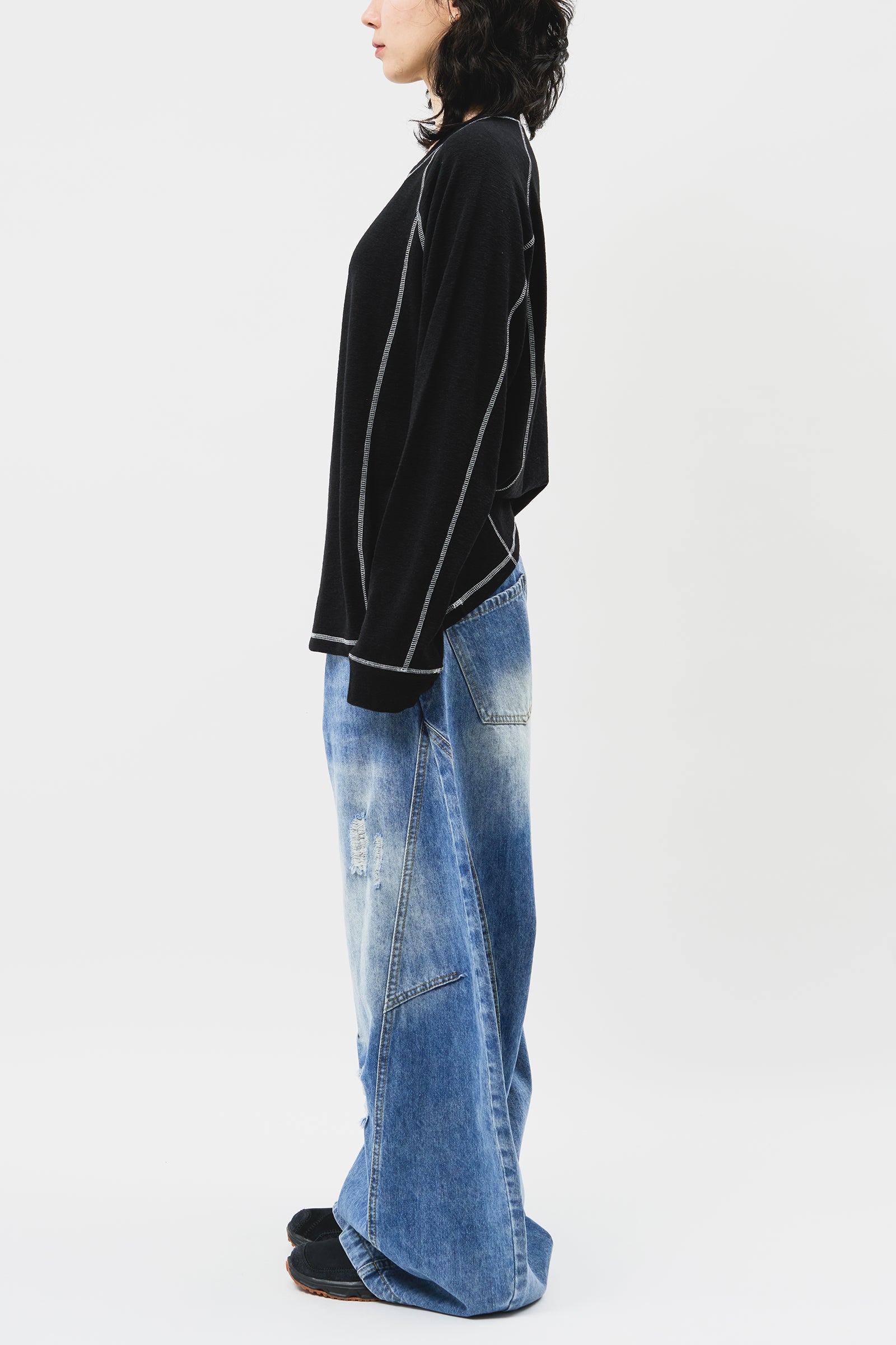 【HI FI FNK】Pie Stitch Longsleeve HI FI FNK(ハイファイファンク) - パイステッチ長袖Tシャツ