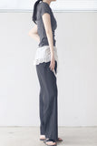 Lunine shirring layered pants