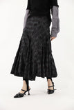 Grunge check long skirt