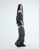 HOTFIX ONE-SHOULDER UNBALANCE T-SHIRT