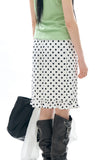 Bubble dot frill skirt