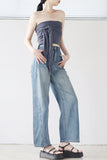 Modi cut wide denim pants