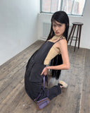 MIX RIBBED SLEEVELESS LONG DRESS