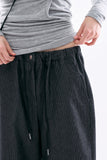 Pinstripe wide banding pants