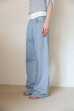 Double white layered denim
