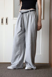 Leather belt string pants