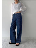002 Stripe Wide Denim Pants