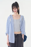 Zeckon check hooded shirt