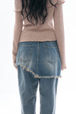 Klint rough crop skirt denim