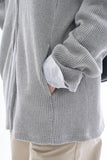 Dusk slim waffle hooded zip-up